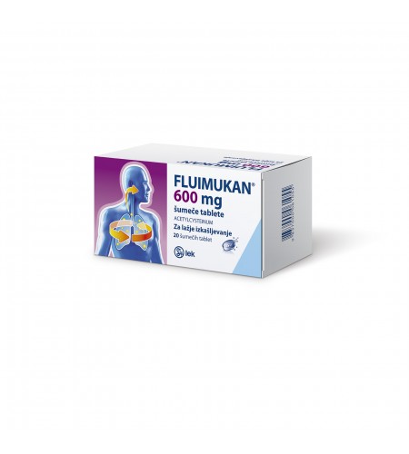 Fluimukan 600mg, 20 šumečih tablet