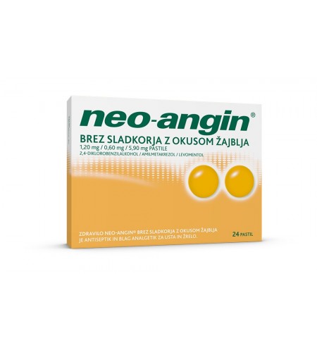 Neo-angin brez sladkorja z okusom žajblja, 24 pastil