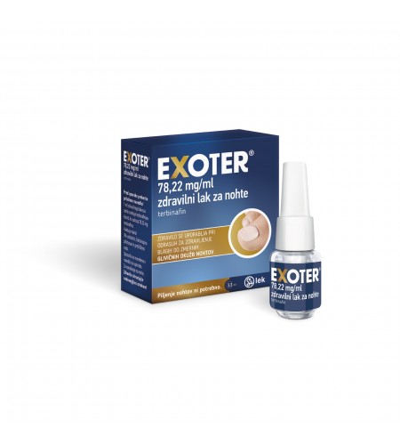 EXOTER 78,22 mg/ml zdravilni lak za nohte 3,3 ml