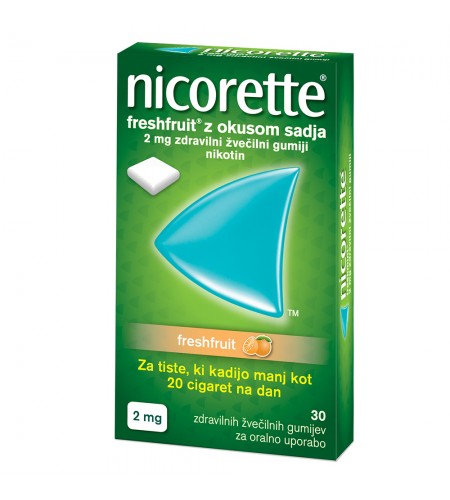 Nicorette Freshfruit 2mg, 30 žvečilnih gumijev