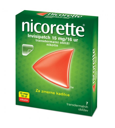 Nicorette Invisipatch 15mg/16 ur, 7 transdermalnih obližev