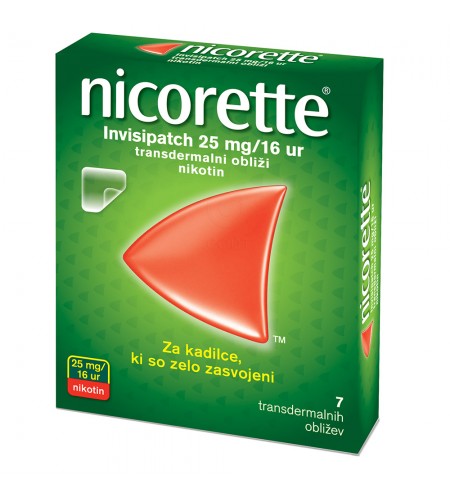 Nicorette Invisipatch 25mg/16 ur, 7 transdermalnih obližev